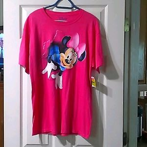 NWT Disney Minnie Mouse pop through magenta shirt